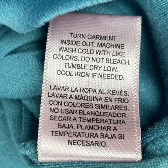 Juicy Couture Velour Lounge Wear Pajama Top Women’s Med Teal Blue Cozy Comfort - Picture 8 of 16